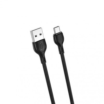 Кабель для заряджання та передачі даних XO-NB200 USB to USB Type C Чорний 2 м 209-00058 фото