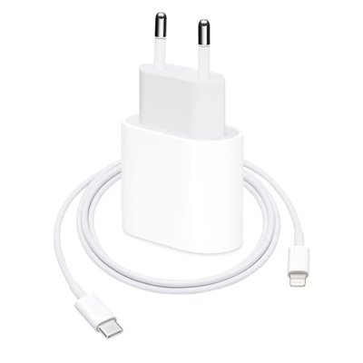 Комплект швидкого заряджання для iPhone, Адаптер живлення 20W з кабелем USB-C - Lightning 209-00022 фото