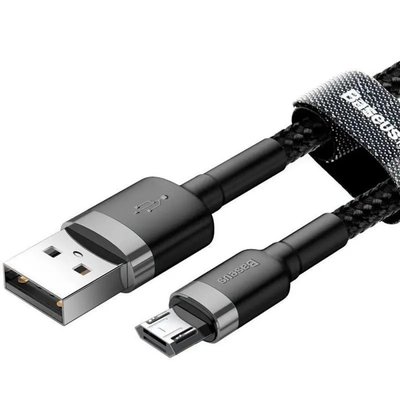 Кабель Baseus Cafule USB to Micro USB 1.5A 2м (CAMKLF-CG1) Чорний 209-00192 фото