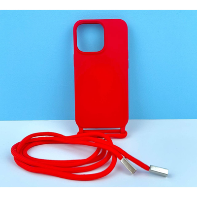 Силиконовый чехол CORD для iPhone 14 Pro с шнурком Красный 208-01331 фото