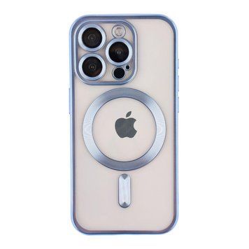 Чохол TPU Metallic Chrome Full Camera with Magsafe для iPhone 13 Pro Blue 214-02889 фото