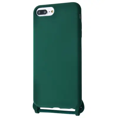 Силиконовый чехол CORD для iPhone 8 Plus/7 Plus с шнурком Темно-зеленый 208-01324 фото