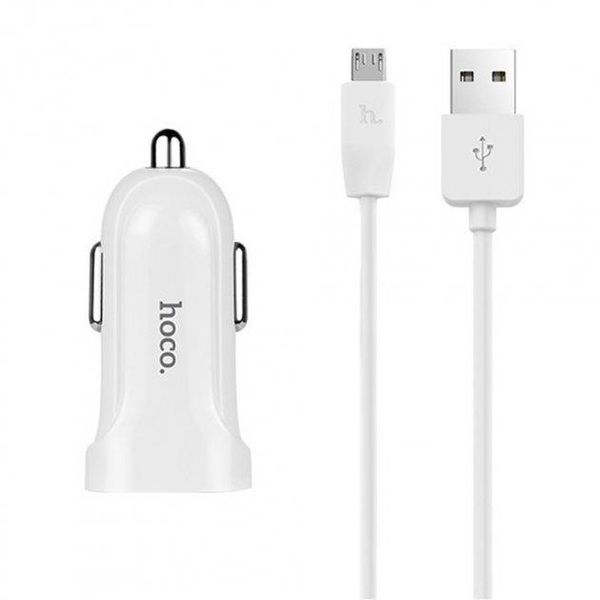 Автомобильное зарядное устройство Hoco Z2 1.5A micro USB Белое 209-00032 фото