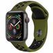 Силиконовый ремешок с перфорацией для Apple Watch 42/44/45/49 mm Хаки-черный 212-00173 фото