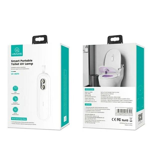 Ультрафиолетовый стерилизатор для дезинфекции Usams US-ZB210 Smart Portable Toilet UV Lamp White 656-00251 фото