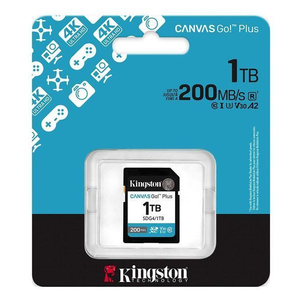 Карта пам'яті SDXC (UHS-1 U3) Kingston Canvas Go! Plus 1Tb class 10 A2 V30 (R200MB/s, W160MB/s) SDG4/1TB фото