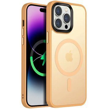 Чехол TPU+PC Metal Buttons with MagSafe Colorful для Apple iPhone 14 Pro (6.1") Orange 555-03119 фото