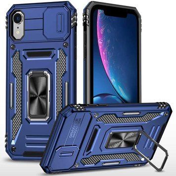 Ударостійкий чохол Camshield Army Ring для Apple iPhone XR (6.1") Navy Blue 777-05035 фото
