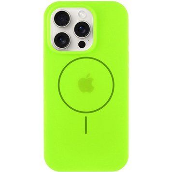 Силіконовий чохол з MagSafe для iPhone 16 Neon green 214-01587 фото