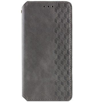 Кожаный чехол-книжка GETMAN Cubic для Xiaomi Redmi 12 Серый 555-01820 фото
