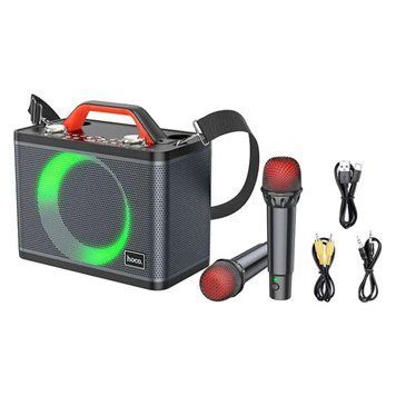 Портативная колонка HOCO BS57 Jenny dual mic wireless karaoke BT speaker Black 656-00758 фото