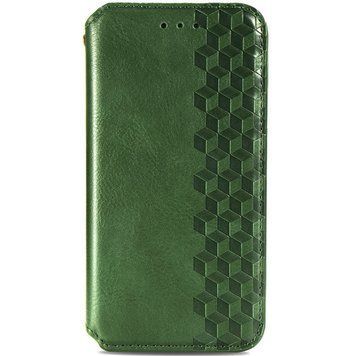 Кожаный чехол-книжка GETMAN Cubic для Xiaomi Redmi Note 10 Pro / 10 Pro Max Зелёный 555-01925 фото