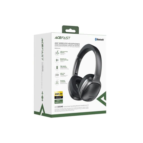 Наушники ACEFAST H2 noise canceling Bluetooth headphones Black 656-00831 фото