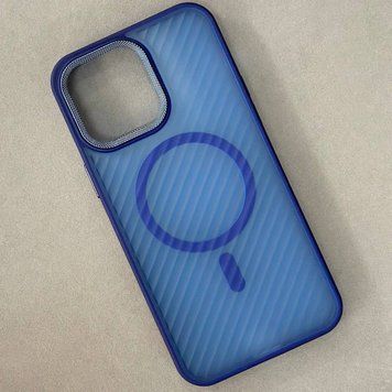 Чохол Wavy Pattern Matte Corrugated Camera Magnetic для iPhone 11 Blue 214-02402 фото