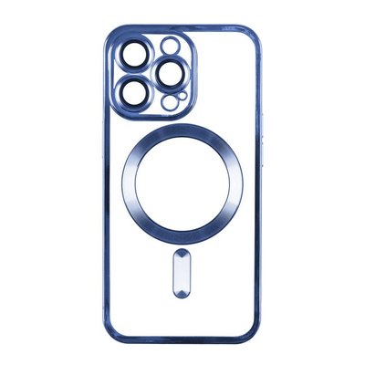 Чехол TPU Metallic with Magsafe с закрытой камерой для iPhone 12 Pro Max Синий 214-01110 фото