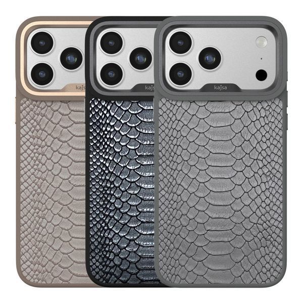 Чехол Kajsa Glamorous Collection Snake Pattern with MagSafe для iPhone 17 Pro Max Blue Plus O-Ring 4894505274266 фото
