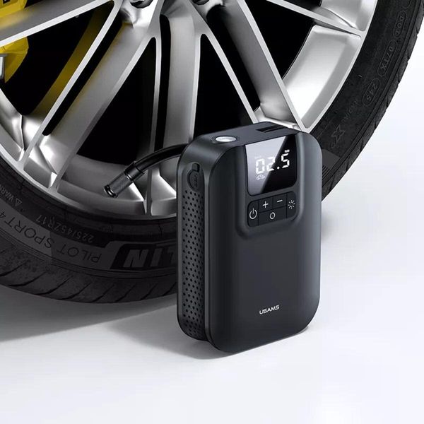 Автомобільний насос Usams US-ZB215 Mini Car Air Pump 5000mAh Black 656-00394 фото