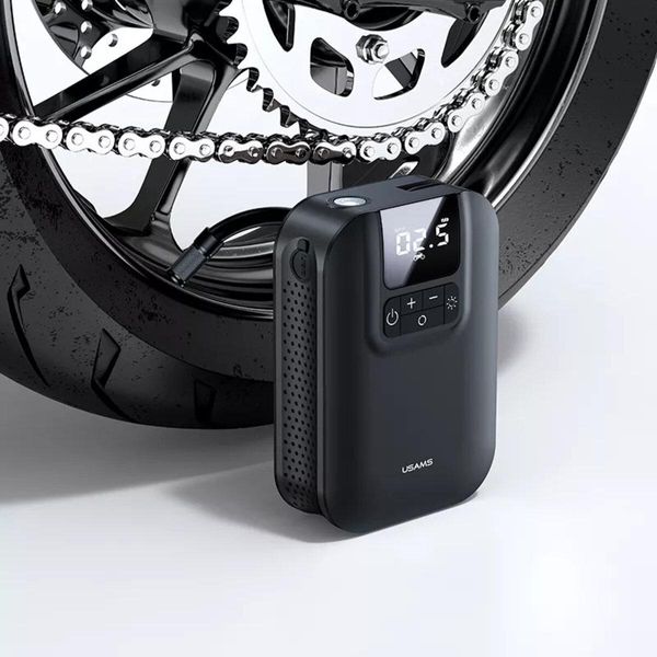 Автомобільний насос Usams US-ZB215 Mini Car Air Pump 5000mAh Black 656-00394 фото