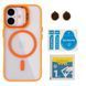 Чохол TPU+PC+Metal Stand Case with MagSafe and Camera Lenses для iPhone 16 Orange 214-03727 фото