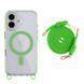 Чохол TPU+PC LanyardCase with MagSafe для iPhone 16 Fluorescent Green 214-03188 фото 1