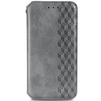 Кожаный чехол-книжка GETMAN Cubic для Xiaomi Redmi Note 10 Pro / 10 Pro Max Серый 555-01927 фото
