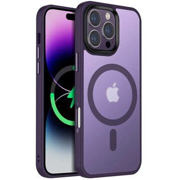 Чехол TPU+PC Metal Buttons with MagSafe Colorful для Apple iPhone 16 Pro Max (6.9") Dark Purple 555-03022 фото