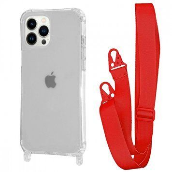 Чохол WAVE Clear Case With Strap для Iphone 14 Pro Red 208-05271 фото