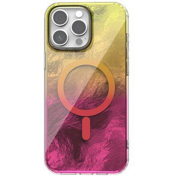 Чехол TPU Shiny Mountain (MagFit) для Apple iPhone 13 Pro (6.1") Yellow / Pink 555-02922 фото