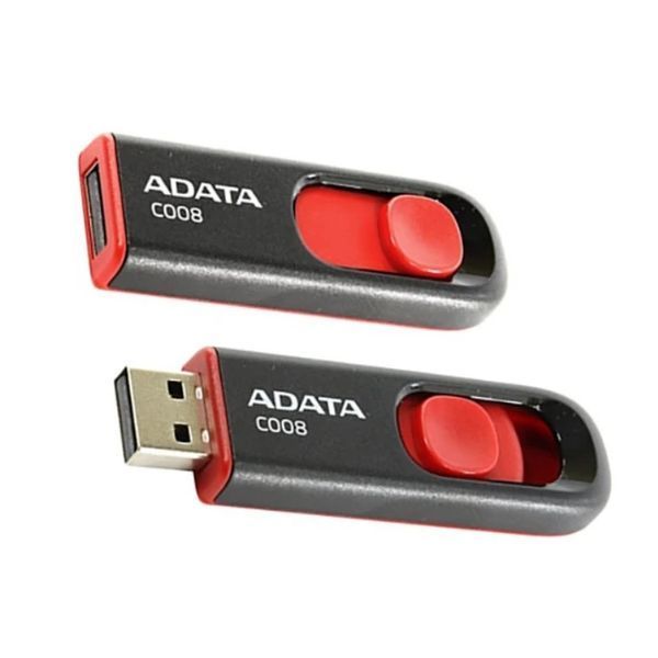 Флеш-накопитель ADATA USB 2.0 C008 32Gb Black/Red AC008-32G-RKD фото
