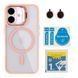 Чохол TPU+PC+Metal Stand Case with MagSafe and Camera Lenses для iPhone 16 Pink 214-03728 фото