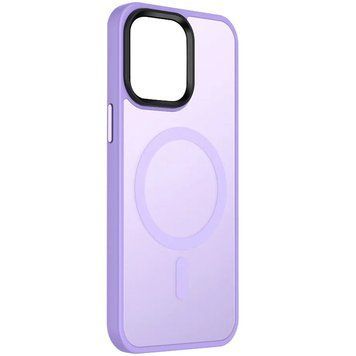 Чехол TPU+PC Metal Buttons with MagSafe Colorful для Apple iPhone 13 (6.1") Light Purple 555-03073 фото
