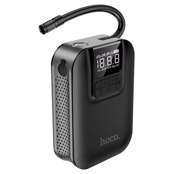 Автомобільний насос HOCO S53 Breeze portable smart air pump Black 656-00393 фото