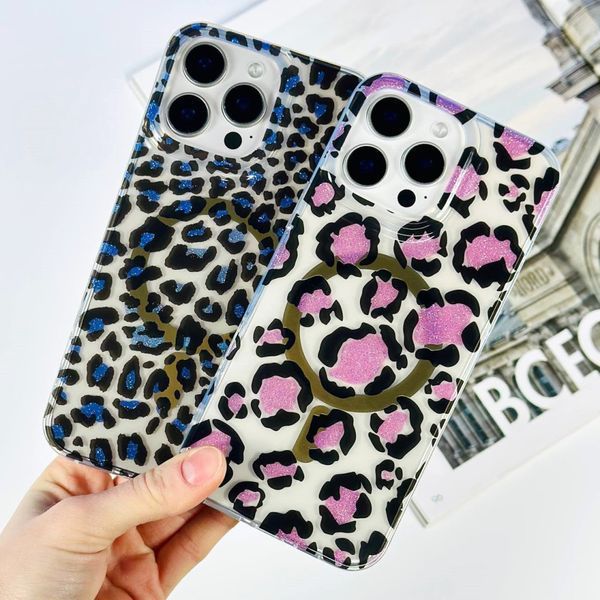 Чохол Transporent Case with Print Magnetic для iPhone 15 Pro Max Leopard-green 214-04488 фото