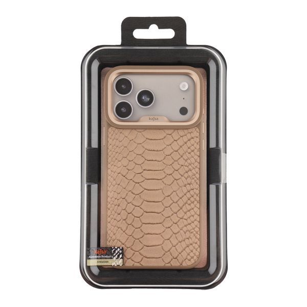 Чохол Kajsa Glamorous Collection Snake Pattern with MagSafe для iPhone 17 Pro Max / 18 Pro Max (6.9") Desert Gold O-Ring 4894505233119 фото