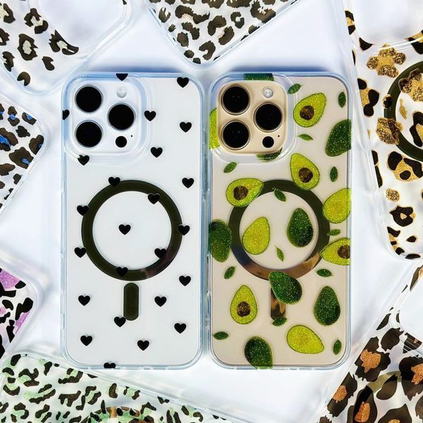 Чохол Transporent Case with Print Magnetic для iPhone 15 Pro Max Leopard-green 214-04488 фото