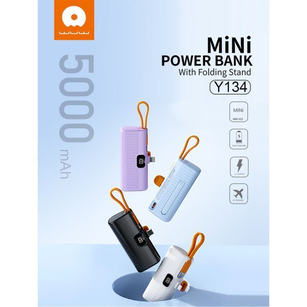 Портативний акумулятор WUW Y134 Mini 5000mAh Type-C Чорний 216-00072 фото