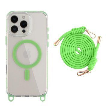 Чохол TPU+PC LanyardCase with MagSafe для iPhone 16 Pro Max Fluorescent Green 214-03207 фото