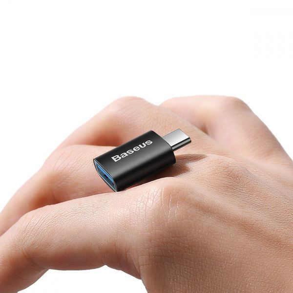 Перехідник Baseus Ingenuity Mini OTG USB 3.1 to Type-C Black ZJJQ000001 фото
