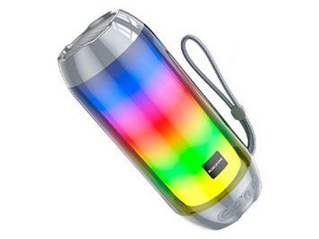 Портативная колонка BOROFONE BR25 Crazy sound colorful luminous BT speaker Gray 656-00710 фото