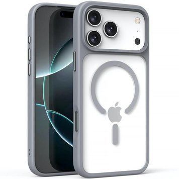 TPU+PC чехол Metal Buttons with MagSafe для Apple iPhone 17 Pro Max (6.9") Grey 777-08006 фото