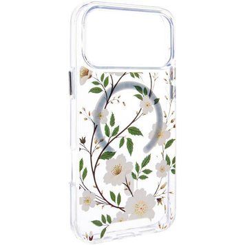 TPU+PC чохол Clear Garden with MagSafe для Apple iPhone 17 Pro (6.3") White Gardenia 777-08197 фото