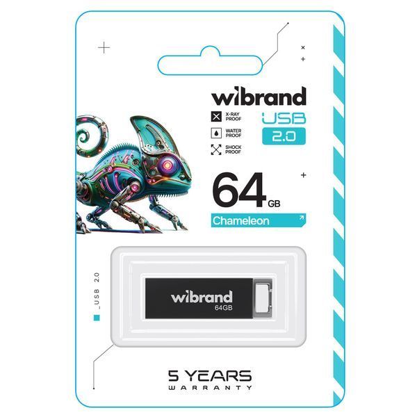Флеш-накопичувач Wibrand USB 2.0 Chameleon 64Gb Black WI2.0/CH64U6B фото