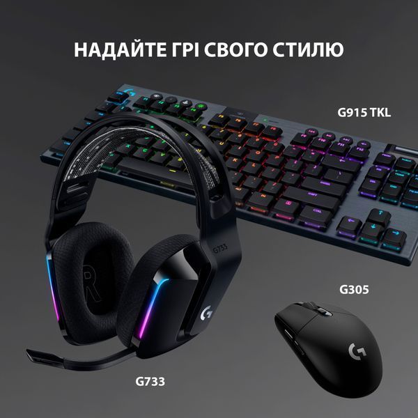 Наушники Logitech G733 Lightspeed Wireless RGB Gaming Headset Black (981-000864) 981-000864 фото