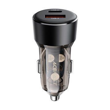 Автомобильное зарядное устройство ACEFAST B12 60W (USB-A+USB-C) dual-port car charger Black 6974316282914 фото
