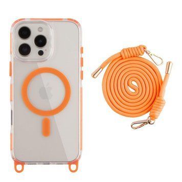 Чохол TPU+PC LanyardCase with MagSafe для iPhone 16 Pro Max Orange 214-03209 фото