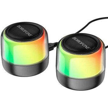 Портативна колонка BOROFONE BP12 Colorful BT wired 2-in-1 computer speaker Black 656-00661 фото