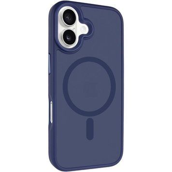 TPU+PC чохол Metal Buttons with MagSafe для Apple iPhone 17 (6.3") Navy Blue 777-08230 фото
