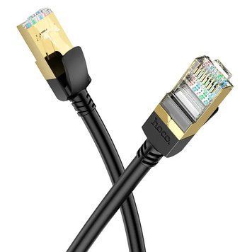 Мережевий кабель HOCO US02 Level pure copper gigabit ethernet cable(L=3M) Black 6931474761965 фото