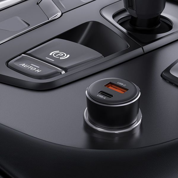 Автомобильное зарядное устройство ACEFAST B12 60W (USB-A+USB-C) dual-port car charger Black 6974316282914 фото