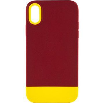 Чохол TPU+PC Bichromatic для Apple iPhone XR (6.1") Brown burgundy / Yellow 555-03909 фото